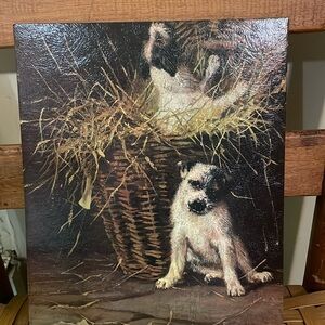Arthur Wardle Puppies in a Basket Terriers dogs 1900's ART